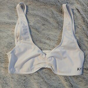 AS YOU Branded Women's  Scoop Neck  Bikini Top White Sz 8